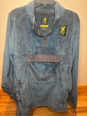 Browning Men's Dark Teal Fleece Pull-Over Shirt Jacket